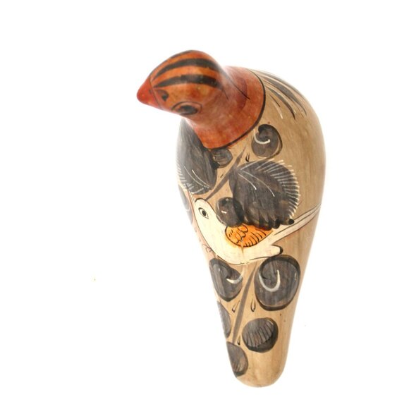 Vintage 1969 Tonala Pottery Mexican Folk Art Hand Painted Dove Bird Figurine - Picture 5 of 6